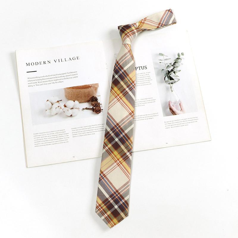 Childrens Checkered Pattern Necktie With Retro Plaid For Casual School Wear