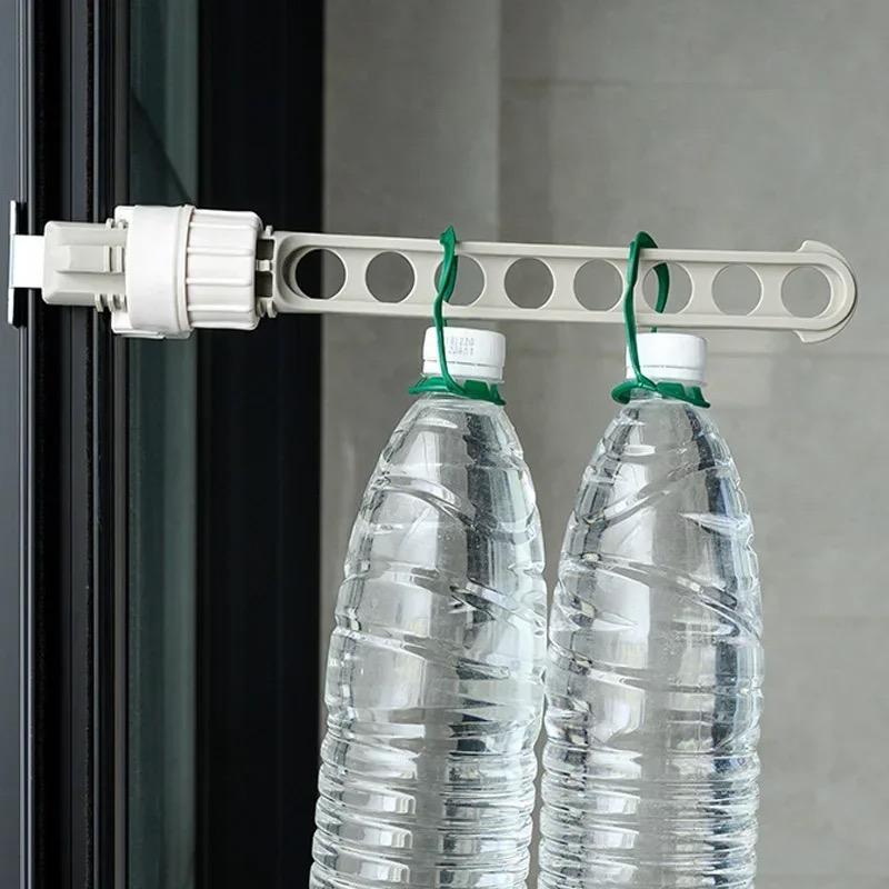 Rack de secagem para varanda, rack de secagem de roupas montado na parede, rack de secagem para banheiro, economia de espaço interno, 8 furos