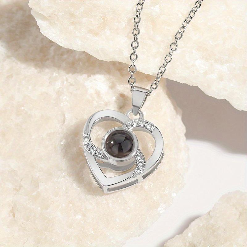 Women One Hundred Sentences I Love You Iloveyou Hollow Love Necklace белого золота