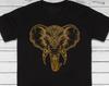 Olifanten T-shirt, Gouden Henna Mandala Kunst