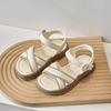 Kids Summer Sandals 2024 New Girls Versatile Beach Shoes for Vacation Soft Sole Open Toe Solid Color Princess Shoes for Toddlers