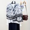 Retro Floral Print Outer Shawl Korean Style for Women High Looking Daily Match with Cotton and Linen Long Scarf