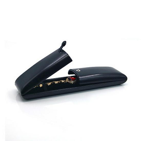 Black Leather Dual-Opening Jewelry Box for Rings, Earrings, Necklaces, and Bracelets