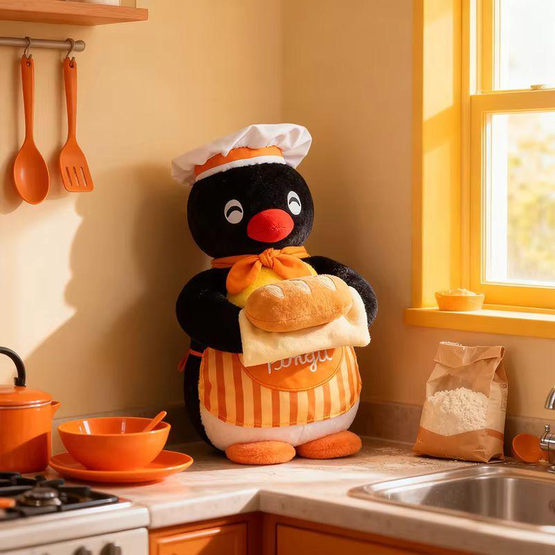 30Cm Plush Toy Cooking Series Chef Penguin Cute Baking Themed Girls Room Decor Soft Stuffed Doll Girlish Couple Anniversary Gift