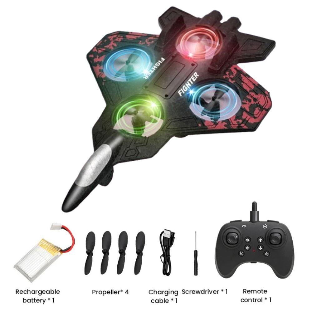 Gravity Sensing Four Motor Helicopter Toy Rechargeable RC Hobby Jet Plane Home Decor