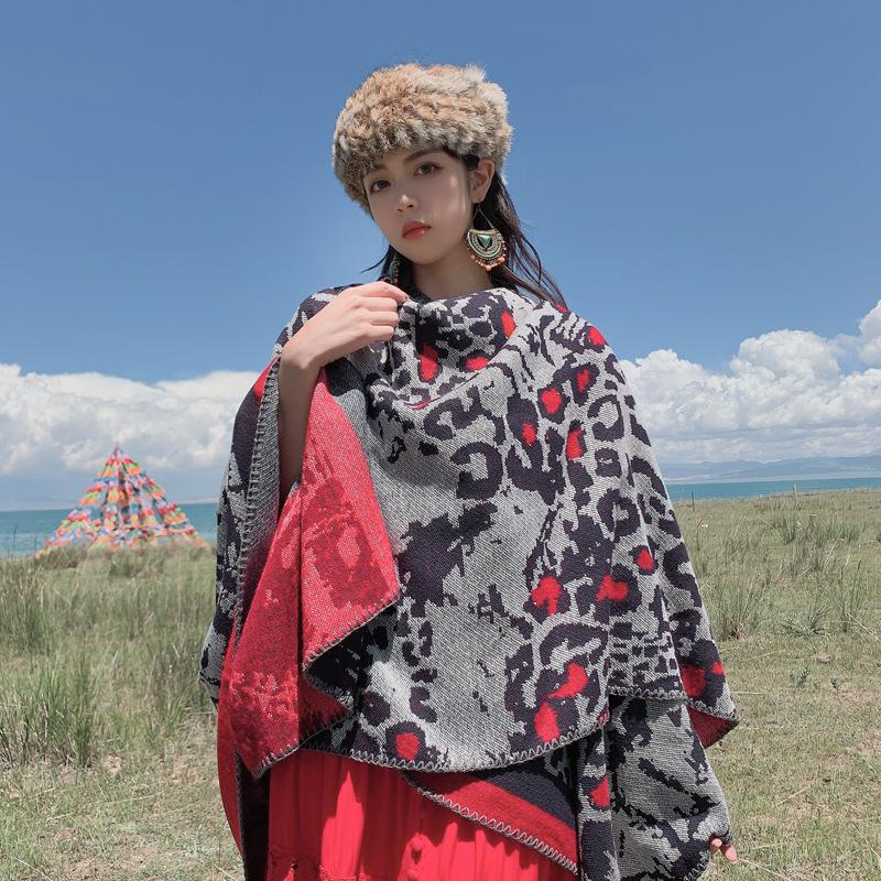 Women Shawl Wraps MODERN NEW SAGA Wool Scarf Knitted Cardigan Wool Stoles Autumn Winter Female Shawls Knit Tippet