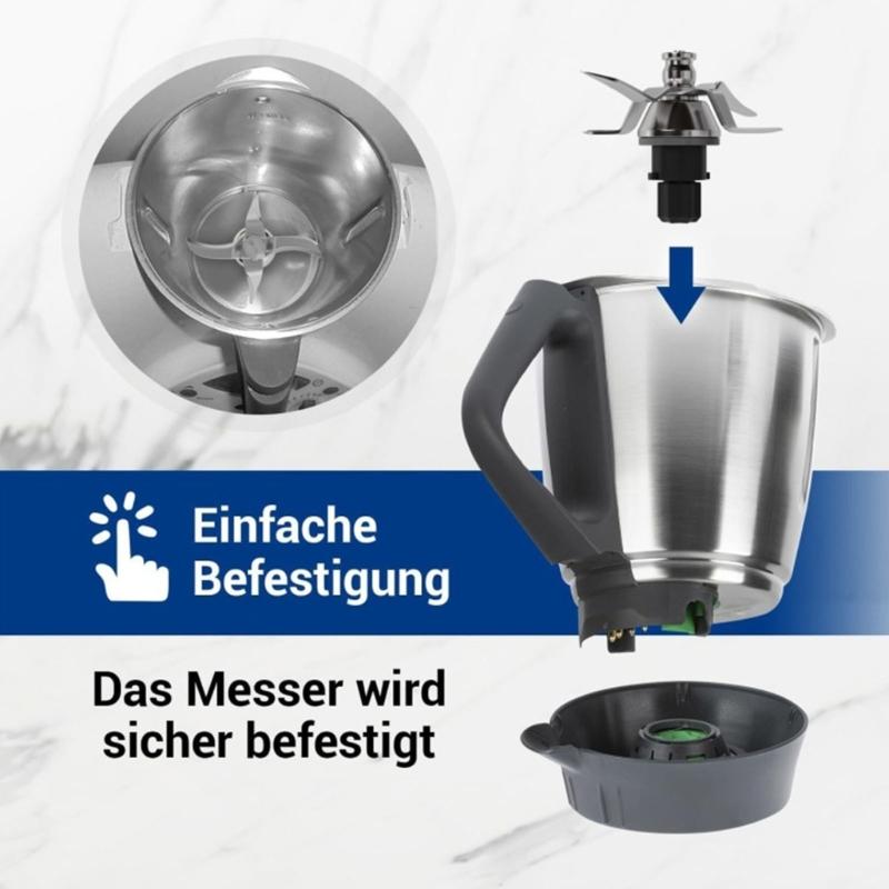 High Speed 4 Blade Blenders Attachment for TM31 Model Stainless Steel Mixer Head Easy Disassembly for Smooth Blending