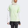 Adidas Three Stripe Color Block Round Neck Short Sleeve T-Shirt Women Tops Green IW8786