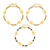 Vnox Virgin Mary Bracelets For Women Men,Stainless Steel Three-color Round Bead Chain,Elliptical Brand Religion Faith Jewelry