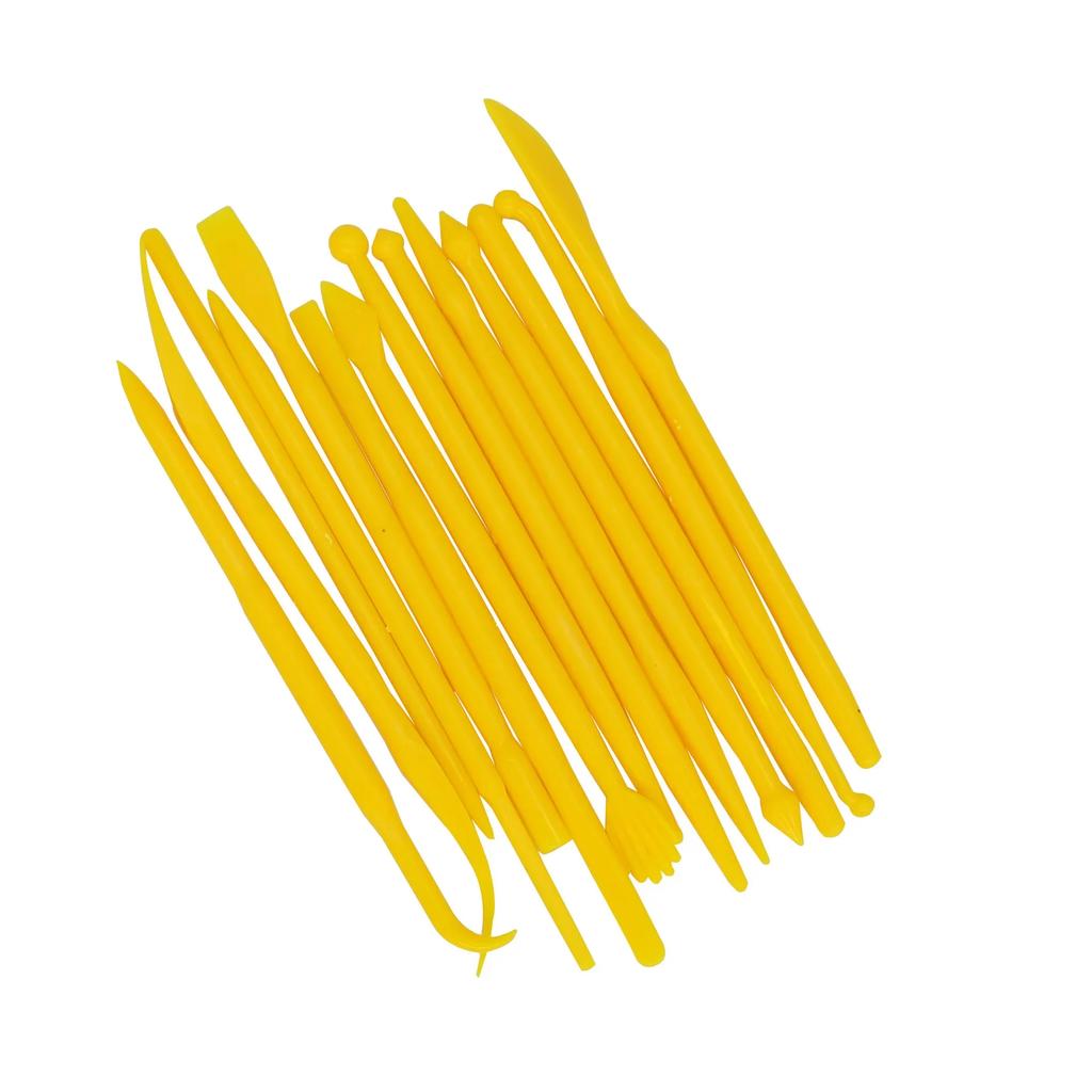 14 delar/set Plastlera Skulpteringsset Vaxsnideri Keramikverktyg Snideri Skulptur Formare Polymer Modellera Verktyg