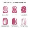 Imán 3D para Uñas Corazón de Amor 3 en 1 Efecto Ojo de Gato Doble Línea Patrón Luna Serpiente Uña Francesa Atracción UV Palo Magnético Manicura