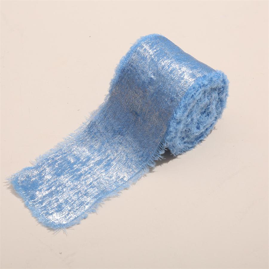 5 Yards Frayed Edged Satin Handmade Bronzing Ribbon for Wedding Invitation Bouquets Birthday Party DIY Decoration Gift 3Roll