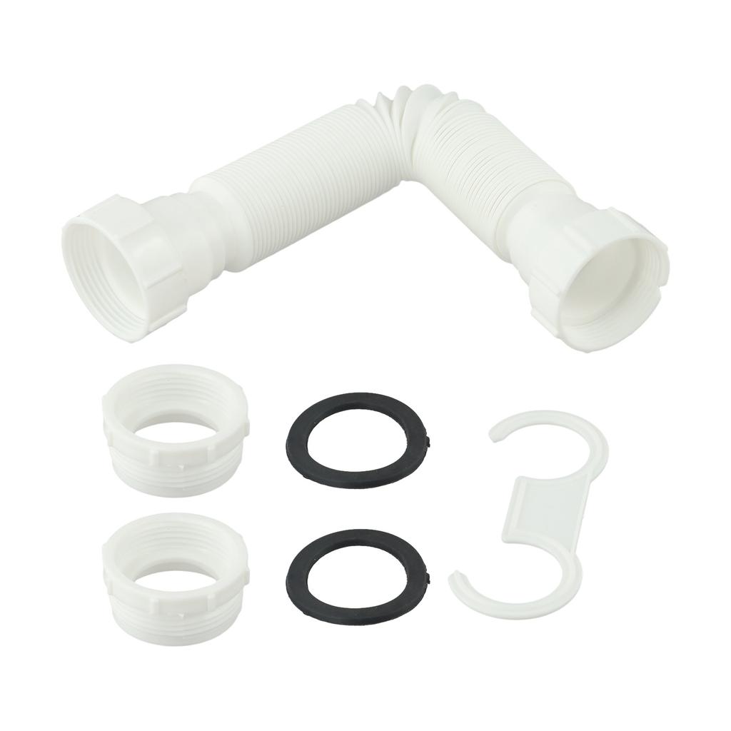 Dwugłowicowa Rura Odpływowa do Zlewu Elastyczny Łącznik Rur Średnica Wlotu 45mm Łazienkowa Kuchenna Rura Odpływowa do Zlewu Kanalizacyjna