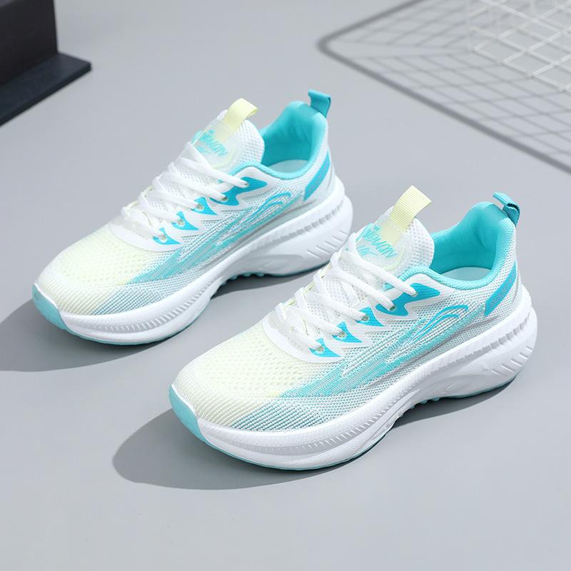 New Fly-woven Sports Shoes Platform-soled Fashionable Breathable Lightweight Women's Shoes Outdoor Casual Trendy Shoes Women
