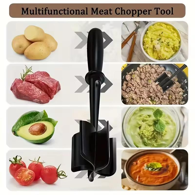 Meat Chopper Hamburger Chopper Premium Heat Resistant Masher And Smasher For Hamburger Meat Ground Beef Ground Turkey Potato