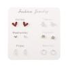 6 Paar Ohrstecker für Damen, Schneeflocke, Herz, Stern, Blatt, künstlicher Edelstein, Schmuck, Geschenk