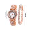 2 Stück Luxus Damen Strass Roségold Uhr Mode Damen Quarz Diamant Armbanduhr Elegant Damen Armbanduhren Set Geschenk