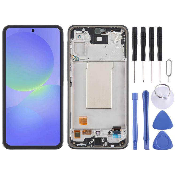 Для Samsung Galaxy A36 SM-A366B 6,67-дюймовый OLED LCD Экран Сенсорный Экран Полная Сборка с Рамкой (серый) темно серый