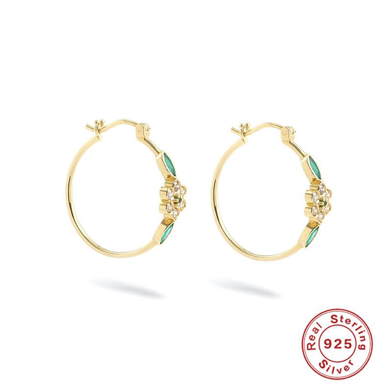 Cercei Eleganti Temperament Argint Sterling S925 Cercei cu Franjuri Diamante Colorate Cercei Super Zână Floare Stil Francez Femei