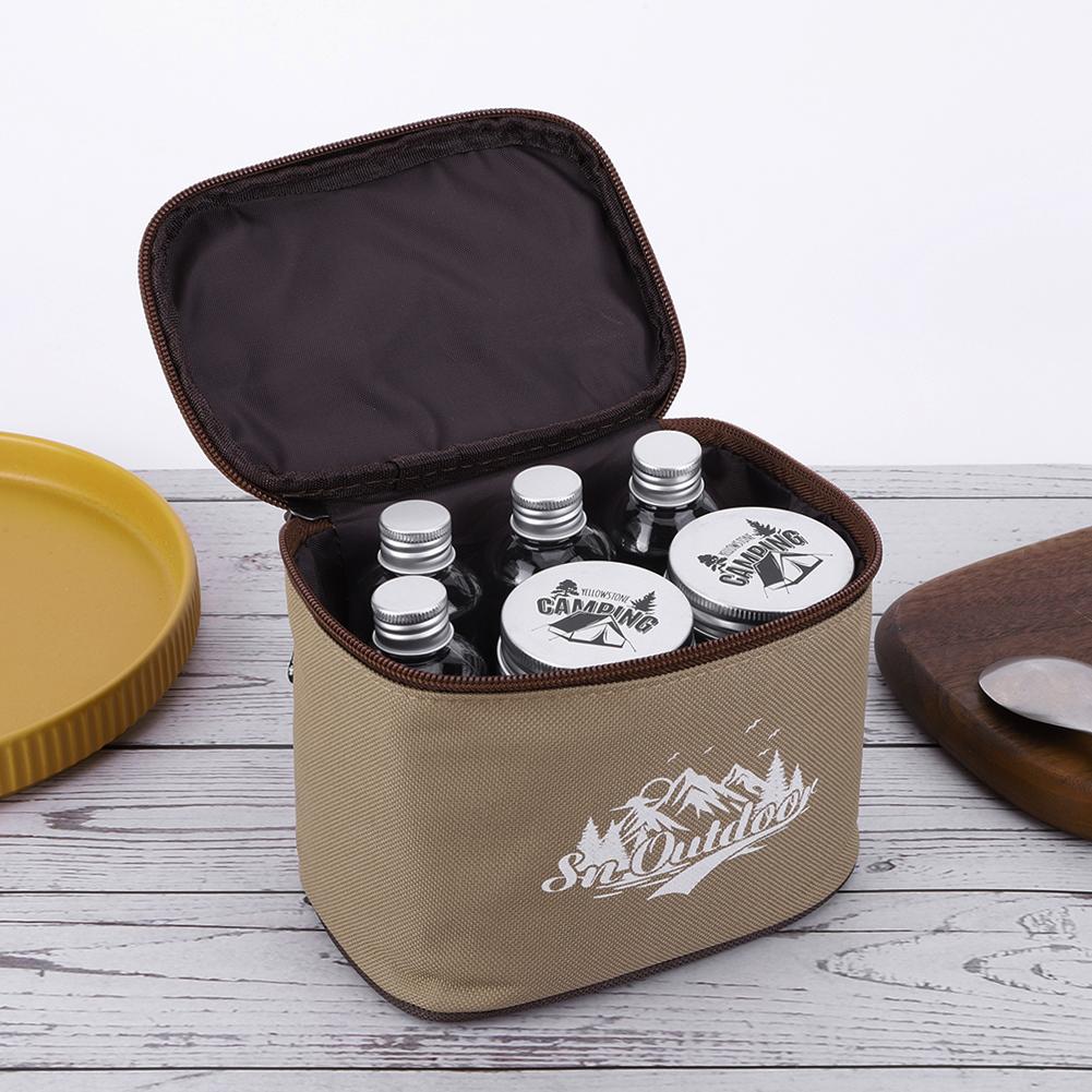 8Pcs Camping Spice Kit with Storage Bag Outdoor Spice Bottle Set Portable Pepper Spice Storage Jars Set for Outdoor Camping BBQ