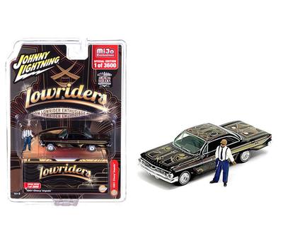 Johnny Lightning 1/64 Scale 1961 Chevrolet Impala Lowrider with Figure (Lowriders Impala MiJo Limited Edition) Die-Cast Model