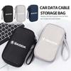Portable Car Driver's License Cable Gadget Card Pouch Keys Storage Bag For Kodiaq Octavia 2 3 Rapid Karoq Fabia Kamiq Ags499