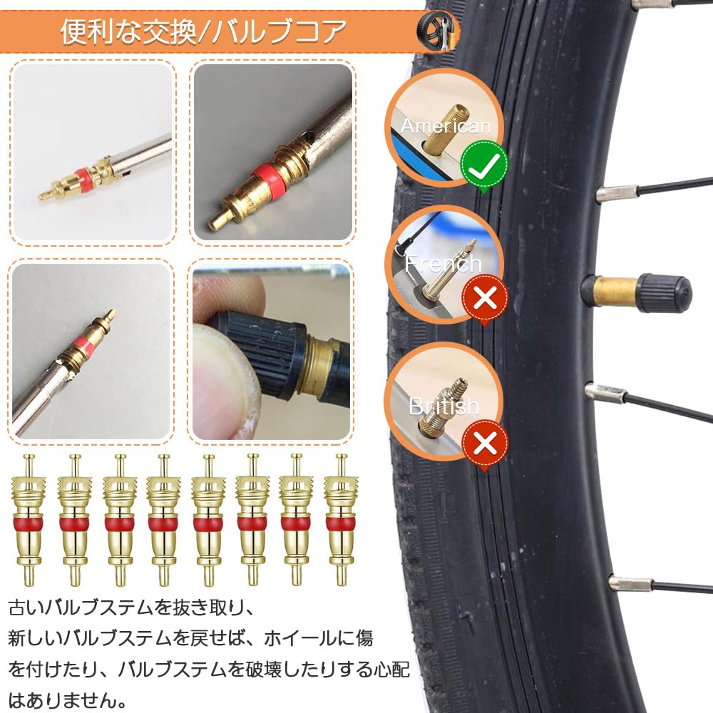 Tire Valve Core Tire Repair Tool Valve Core Spool Tool 62 Piece Set Removal