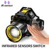 Rechargeable Powerful LED Headlamp with Telescopic Zoomable Headlight - Outdoor Waterproof High Lumen Work Head Light