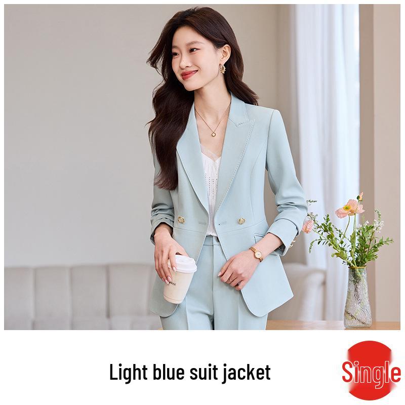 Wine Red Petite Women's Professional Suit Set for Broadcasters and Art Exams