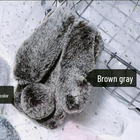 

Бархатный чехол для iPhone с ушками кролика рекс для Apple X, 8, 7, 6, 6s, XRplus - Милый, Мягкий, Пушистый, Подходит для женщин iPhone 12