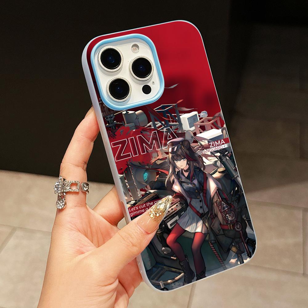 Arknights Zima Jelly Double layer Light Blue Mobile Phone Case for iPhone 17 16 15 14 13 12 11 Air Pro Max Plus Protective