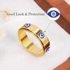 Evil Eye Anxiety Rings for Women GoldPlating Stainless Steel Spinner Fidget Ring Turkish Faith Protection Jewelry Luck Amulet