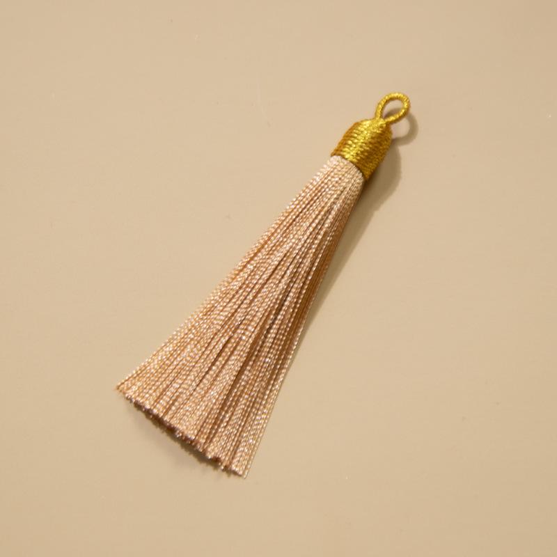 8Cm Pull Ring Gold Silk Threaded Cap Fringed Spike Polyester Fringed Antique Hanging Spike Bookmark Sachet Jewelry Accessories