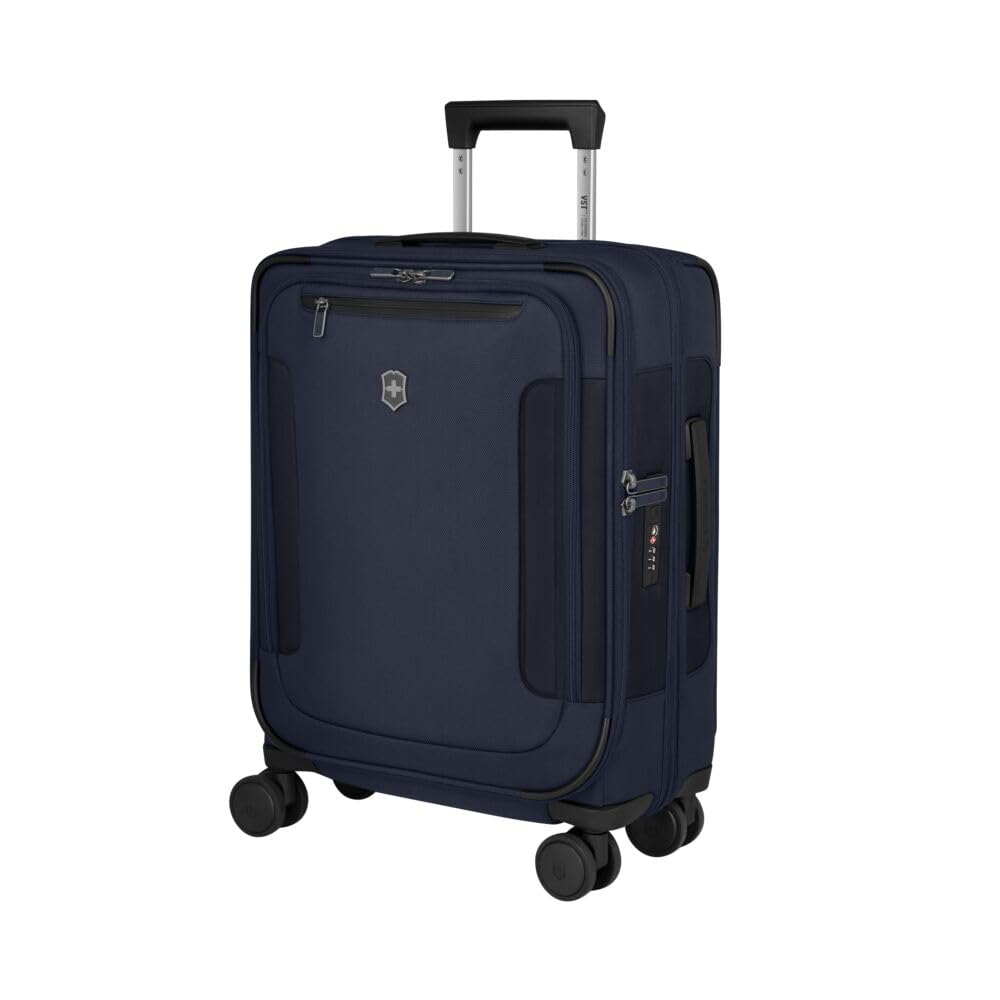 Victorinox Werks Traveler Global Suitcase with 8 Includes Laundry Garment TSA ID Expandable Navy Ideal for and Overseas Product 653658 7.0 Carry-On