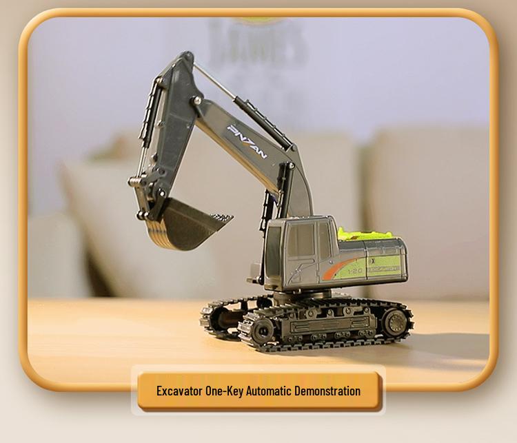 Liutong Alloy Remote Control Electric Excavator Toy – Digger Construction Vehicle for Boys, Ideal Birthday Gift for Kids.