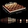 3 In 1 Chess Board, Folding Wooden Portable Chess Game Board, Wooden Chess Board for Adults(Chess + Checkers and Backgammon)