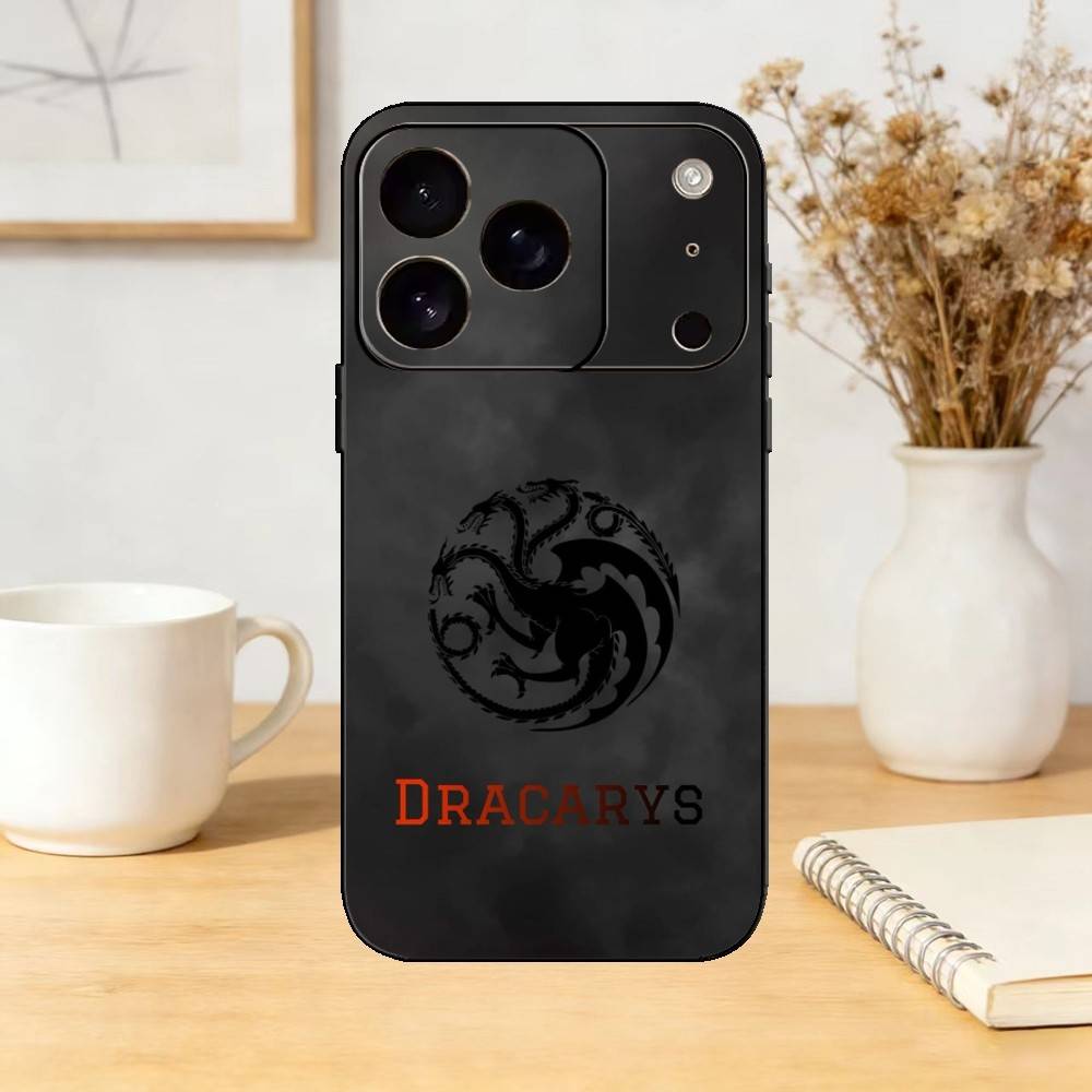 T-Targaryan Dracary Logo Phone Case Silicone black Soft For IPhone 17,16,15,14,13,12,11,SE,Plus Pro Max