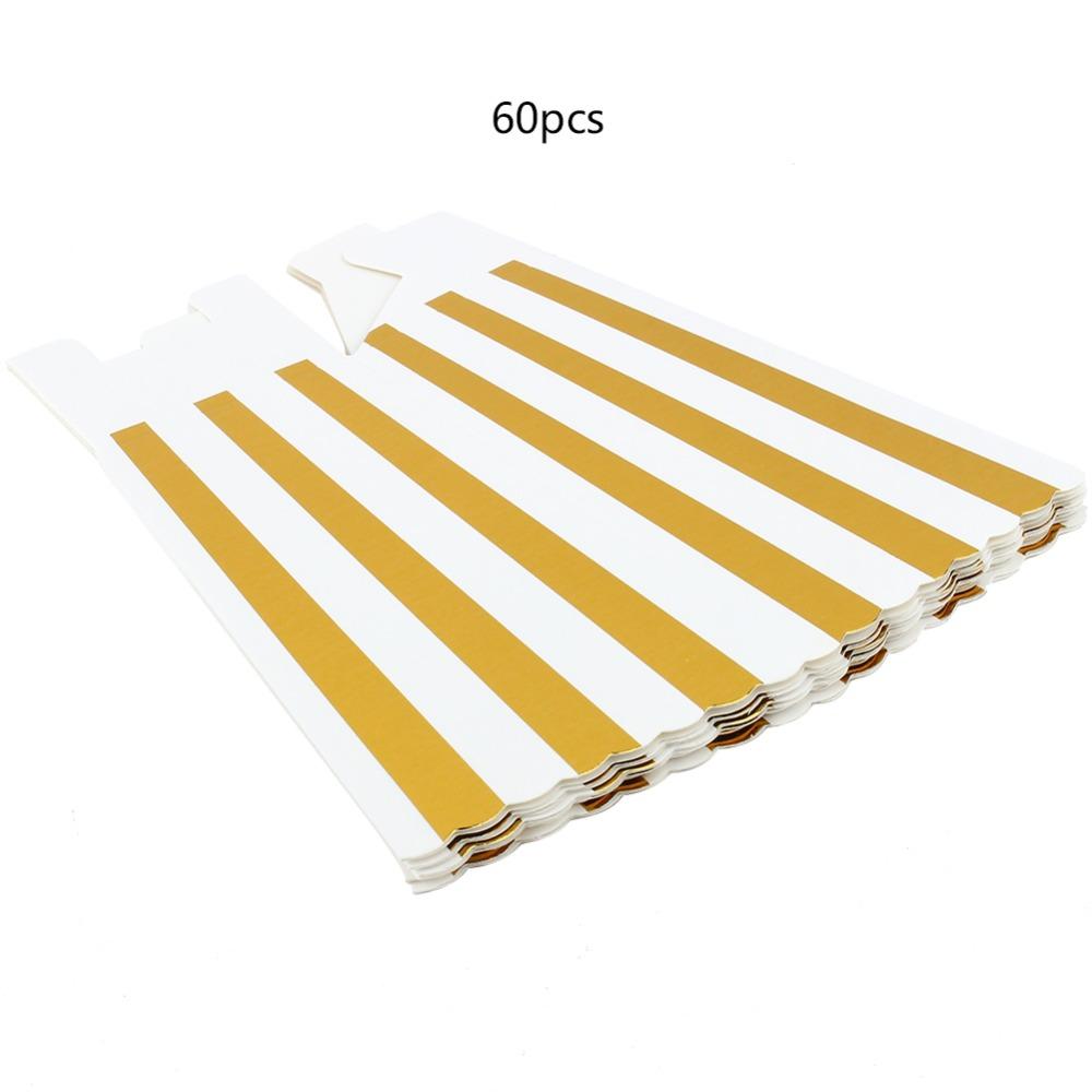 60pcs Paper Popcorn Boxes Gold Snack Containers Practical Treat Boxes Wedding Favors