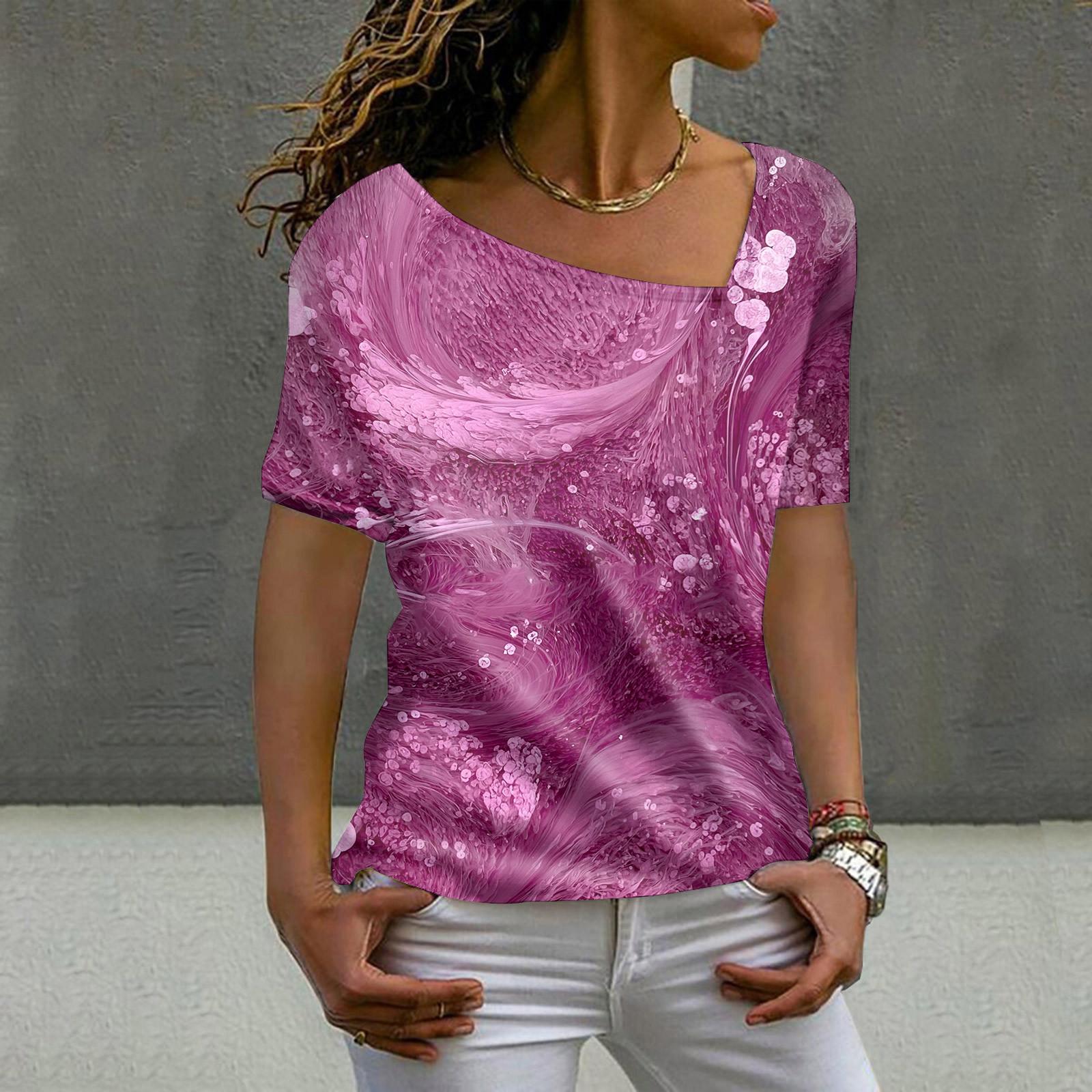 

Женская модная повседневная блузка с длинным рукавом и длинным рукавом с принтом XXXL розовый