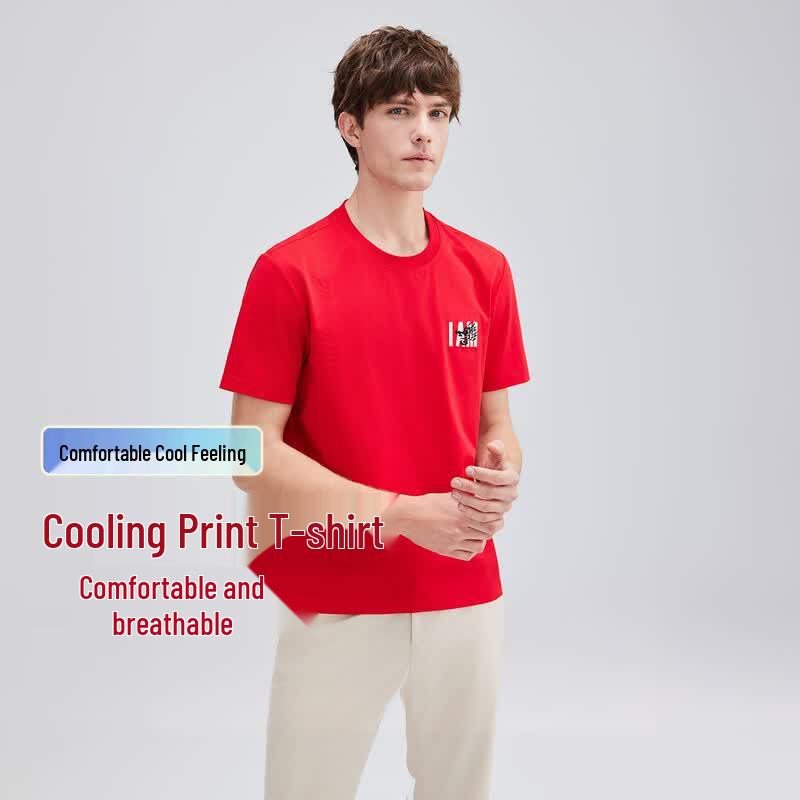 Hodo Men s Dragon Print Cool-Feel Cotton T-Shirt 180/100B
