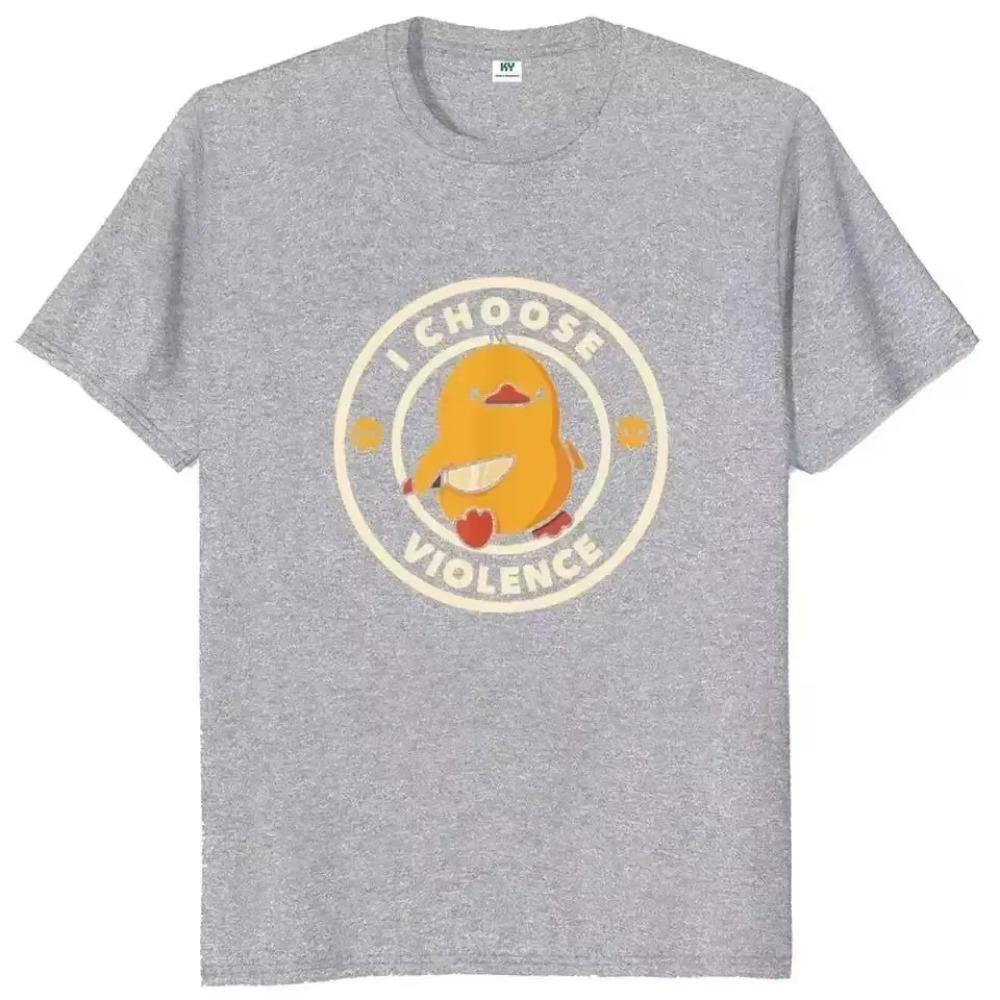 I Choose Violence T Shirt Funny Duck Humor Slogan Streetwear Oversized Casual Cotton O-neck Oversized T-shirts Men Clothing