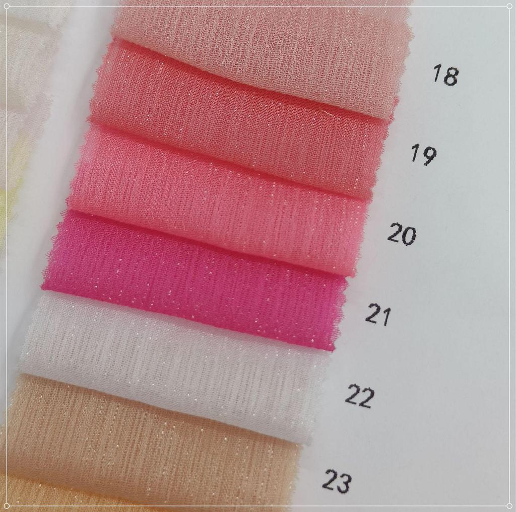 Silver Silk Crepe Skirt Fabric with Glittering Yarn - Lolita Chiffon Hanfu for Spring/Summer Women's Fashion