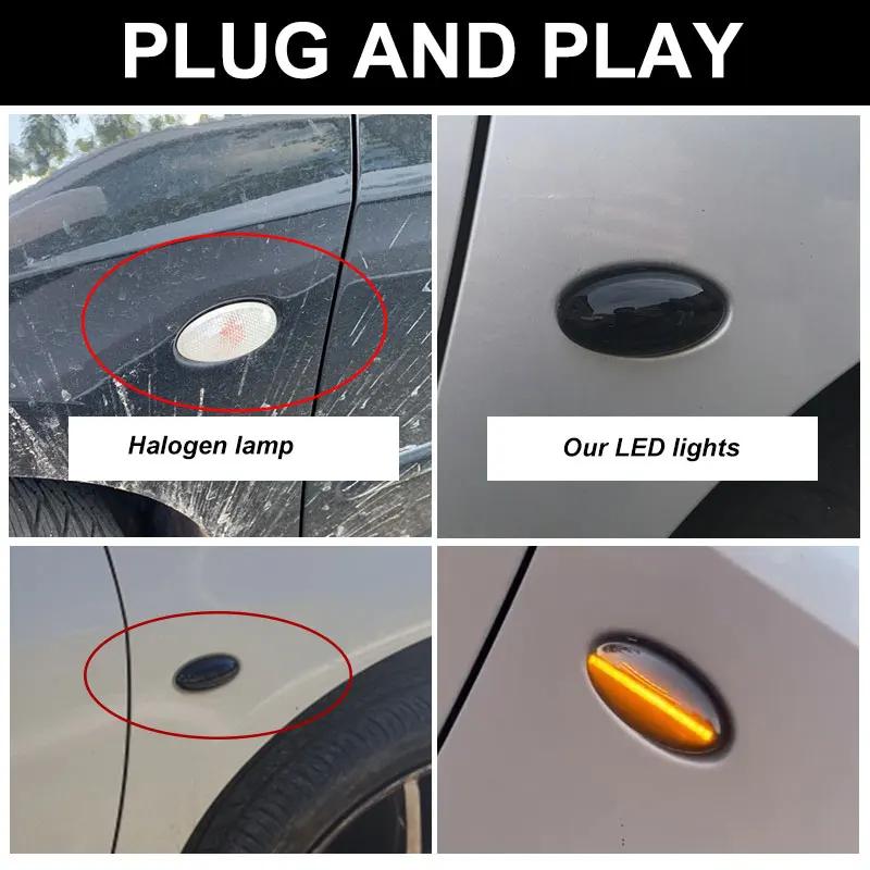 2x LED Dynamic Turn Signal Side Marker Light For Citroen Berlingo 2002-2015 2017 2018 2019 2020 Dispatch 2007-2020 Jumpy 2007-upTurn Signal 2