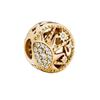 Sparking Gold Plated Charm Beads Dangle Original Snake Fit Copper Bracelet Necklace Beads For Diy Jewelry Women Gift