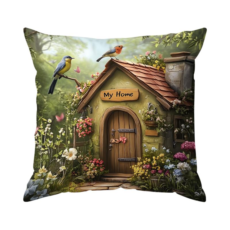 1 Pc Spring Garden Pillow Cover For Home Living Room Bedroom Sofa Office Decorative Pillowcase Soft Throw Pillows 45*45 Cm