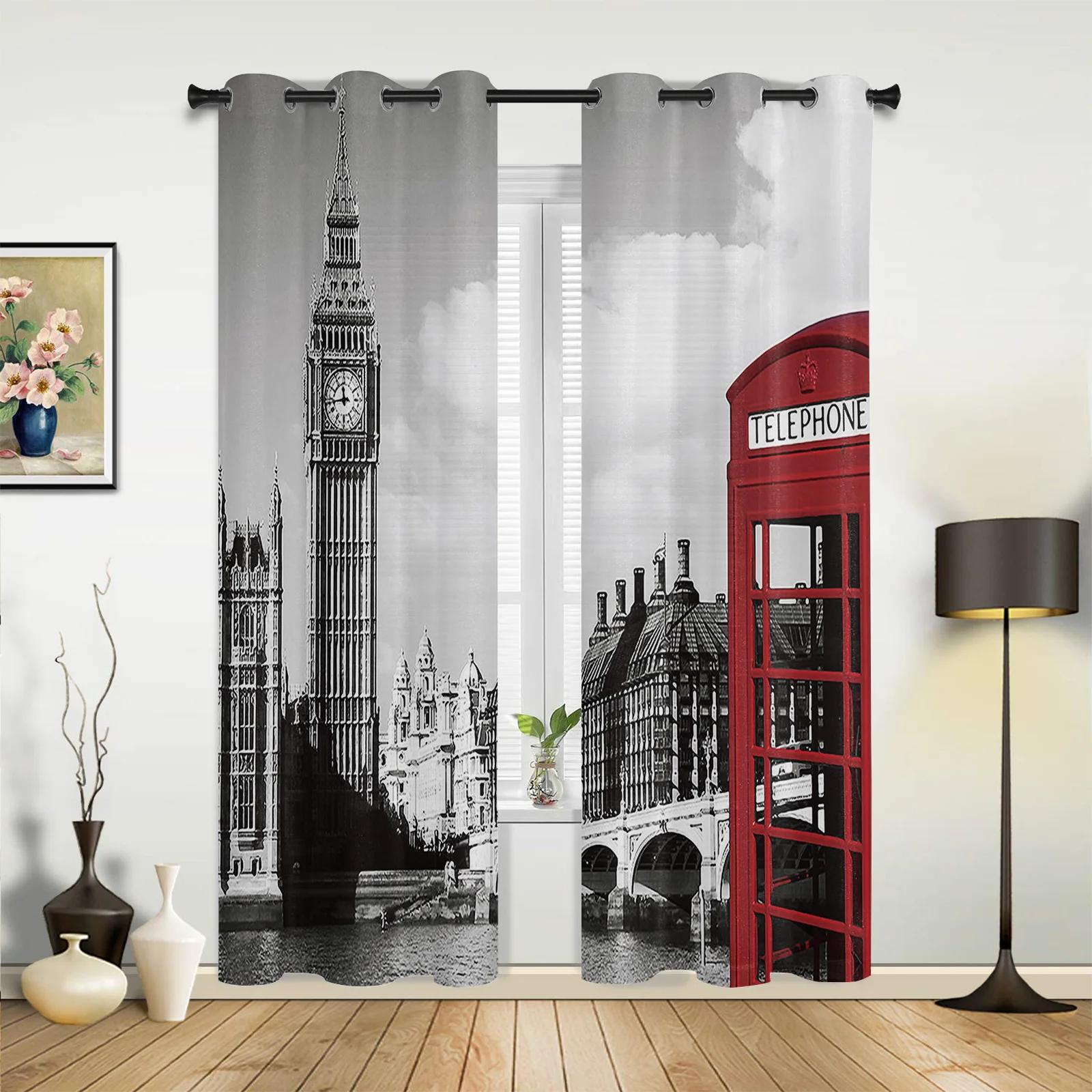 

Tower Of London UK Big Ben Шторы для спальни, гостиной, кухни, детской комнаты, занавески для окна, современный домашний декор 135W x 245H(cm) x2