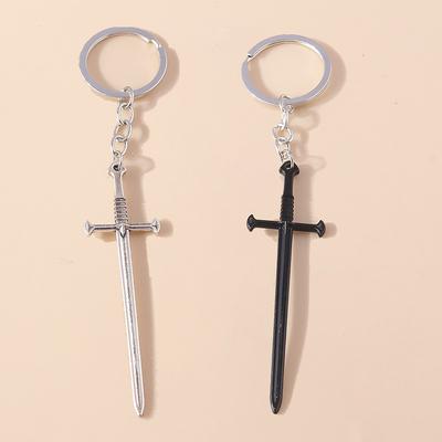 Gothic Punk Alloy Sword Keychain Metal Key Ring Pendants for Car Key Holder Handbag Decor Jewelry Gifts