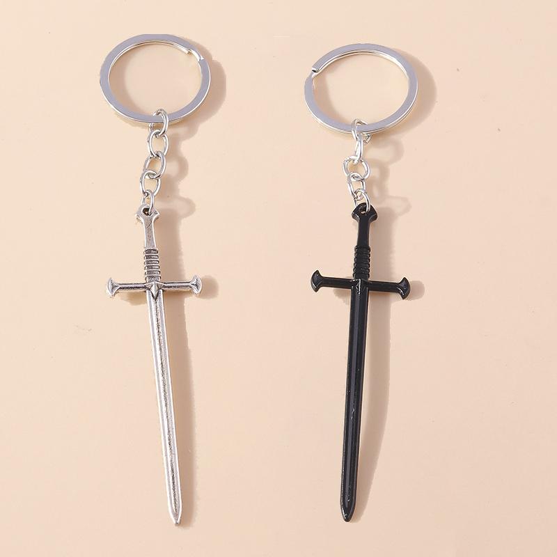 Gothic Punk Alloy Sword Keychain Metal Key Ring Pendants for Car Key Holder Handbag Decor Jewelry Gifts