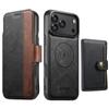 Magnetické kožené flipové pouzdro pro iPhone 17 Pro Max se slotem na karty a bezdrátovým nabíjecím stojánkem 3 v 1
