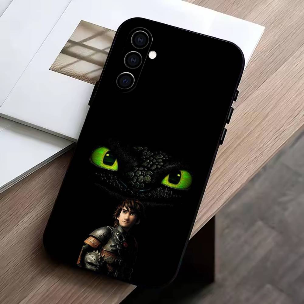 H-Hiccup and Toothless  Phone Case For Samsung Galaxy A73,A72,A71,A70,A53,A52,A51,Soft Silicone Black Cover